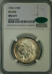 1936-S 50C Boone MS67+ NGC CAC