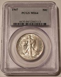 1947 Walking Liberty Half Dollar MS64 PCGS