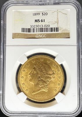 1899 $20 Liberty MS61 NGC