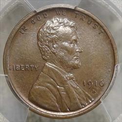 1916-D Lincoln Cent, PCGS/CAC MS-63BN, Scarcer CAC