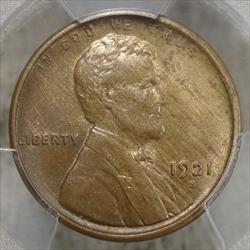 1921-S Lincoln Cent, Choice Uncirculated, PCGS/CAC MS-62BN