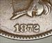 1872 Indian Cent, Snow-5a, Repunched Date, RPD, Almost Uncirculated PCGS AU-50