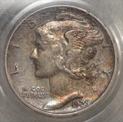1925-S Mercury Dime, PCGS XF-40, Some Nice Color