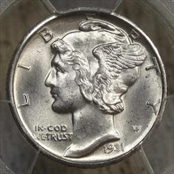 1931-D Mercury Dime, PCGS/CAC MS-64FB, Better Date
