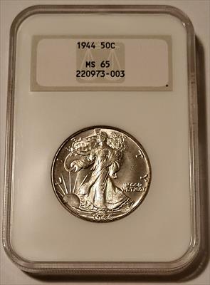 1944 Walking Liberty Half Dollar MS65 NGC OH