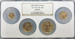 2006 4pc Gold Eagle Set MS70 NGC