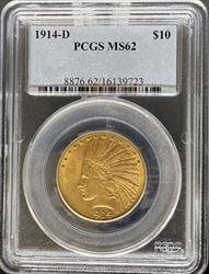 1914-D $10 Indian MS62 PGCS