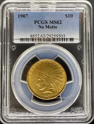 1907 NM $10 Indian MS62 PCGS