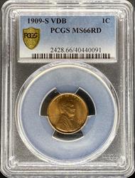 1909-S VDB Lincoln Cent MS66RD PCGS