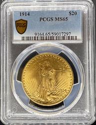 1914 $20 St Gaudens MS65 PCGS