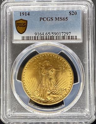 1914 $20 St Gaudens MS65 PCGS