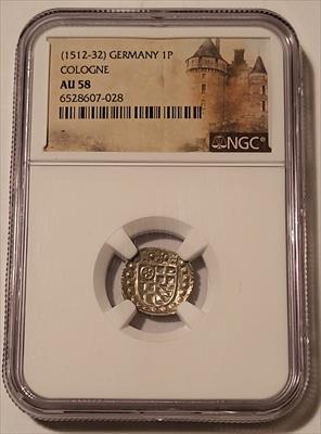 Germany - States Era - Cologne (1512-32) Silver Pfennig AU58 NGC