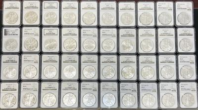 1986-2025 Silver Eagle 40 Piece Set MS69 NGC