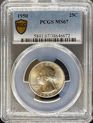 1950 Washington Quarter MS67 PCGS