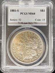 1881-S Morgan Dollar MS64 PCGS