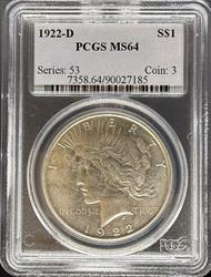 1922-D Peace Dollar MS64 PCGS