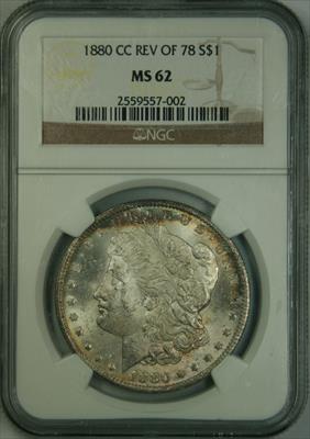 1880-CC Reverse of 78 Morgan Dollar MS62 NGC