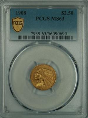 1908 $2.5 Indian MS63 PCGS