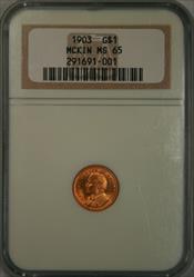 1903 G$1 McKinley MS65 NGC