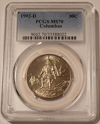 1992 D Columbus Quincentenary Commemorative Half Dollar MS70 PCGS