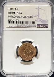 1885 $3 Princess AU Details NGC