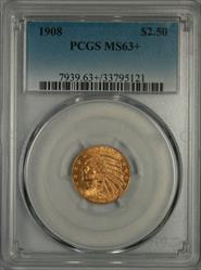 1908 $2.5 Indian MS63+ PCGS