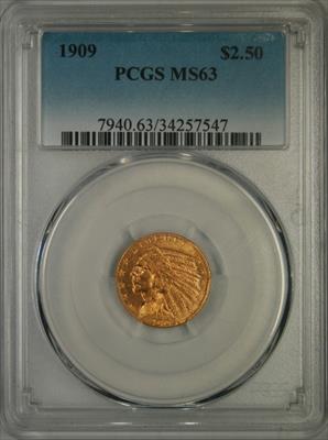 1909 $2.5 Indian MS63 PCGS