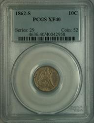 1862-S Liberty Seated Dime XF40 PCGS