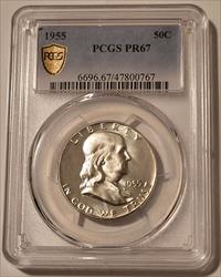 1955 Franklin Half Dollar Proof PR67 PCGS GSH
