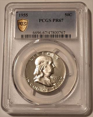 1955 Franklin Half Dollar Proof PR67 PCGS GSH