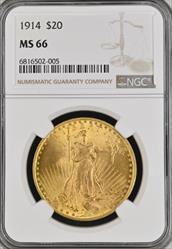 1914 $20 St Gaudens MS66 NGC