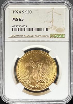 1924-S $20 St Gaudens MS65 NGC