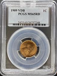 1909 VDB Lincoln Cent MS65RD PCGS