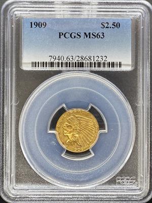 1909 $2.5 Indian MS63 PCGS