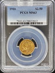 1910 $2.5 Indian MS63 PCGS