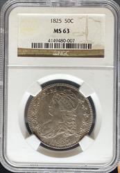 1825 Capped Bust Half MS63 NGC