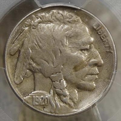 1920-S Buffalo Nickel, Choice Extremely Fine, Sharp Strike, PCGS XF-45