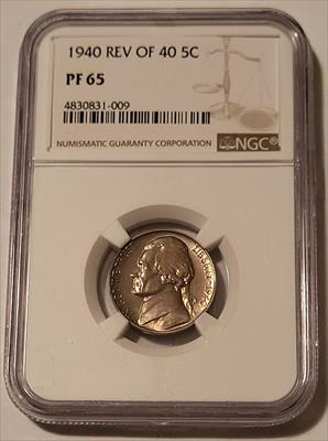 1940 Jefferson Nickel Rev of 40 PF65 NGC Toning Low Proof Mintage