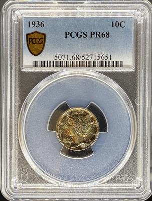 1936 Mercury Dime PR68 PCGS