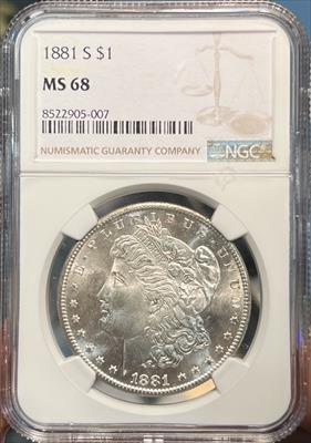 1881-S Morgan Dollar MS68 NGC