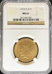 1915-S $10 Indian MS61 NGC