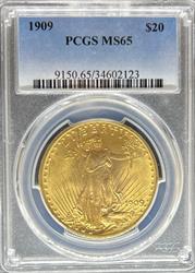1909 $20 St Gaudens MS65 PCGS