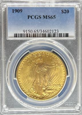 1909 $20 St Gaudens MS65 PCGS