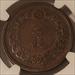 Japan Meiji Era 1877 2 Sen Square Scales AU58 BN NGC