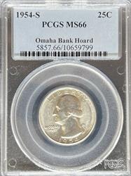 1954-S Washington Quarter MS66 PCGS
