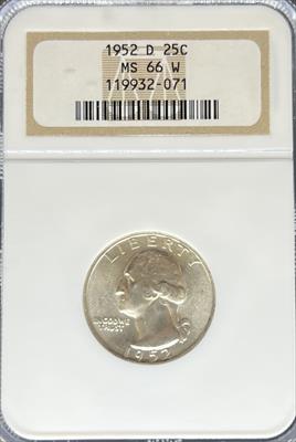 1952-D Washington Quarter MS66 NGC
