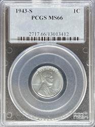 1943-S Steel Lincoln Cent MS66 PCGS