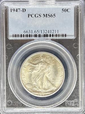 1947-D Walking Liberty Half Dollar MS65 PCGS