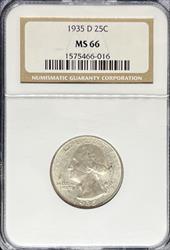 1935-D Washington Quarter MS66 NGC