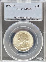 1953-D Washington Quarter MS65 PCGS